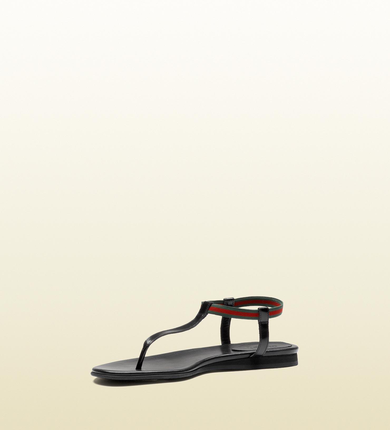 gucci flat sandals black