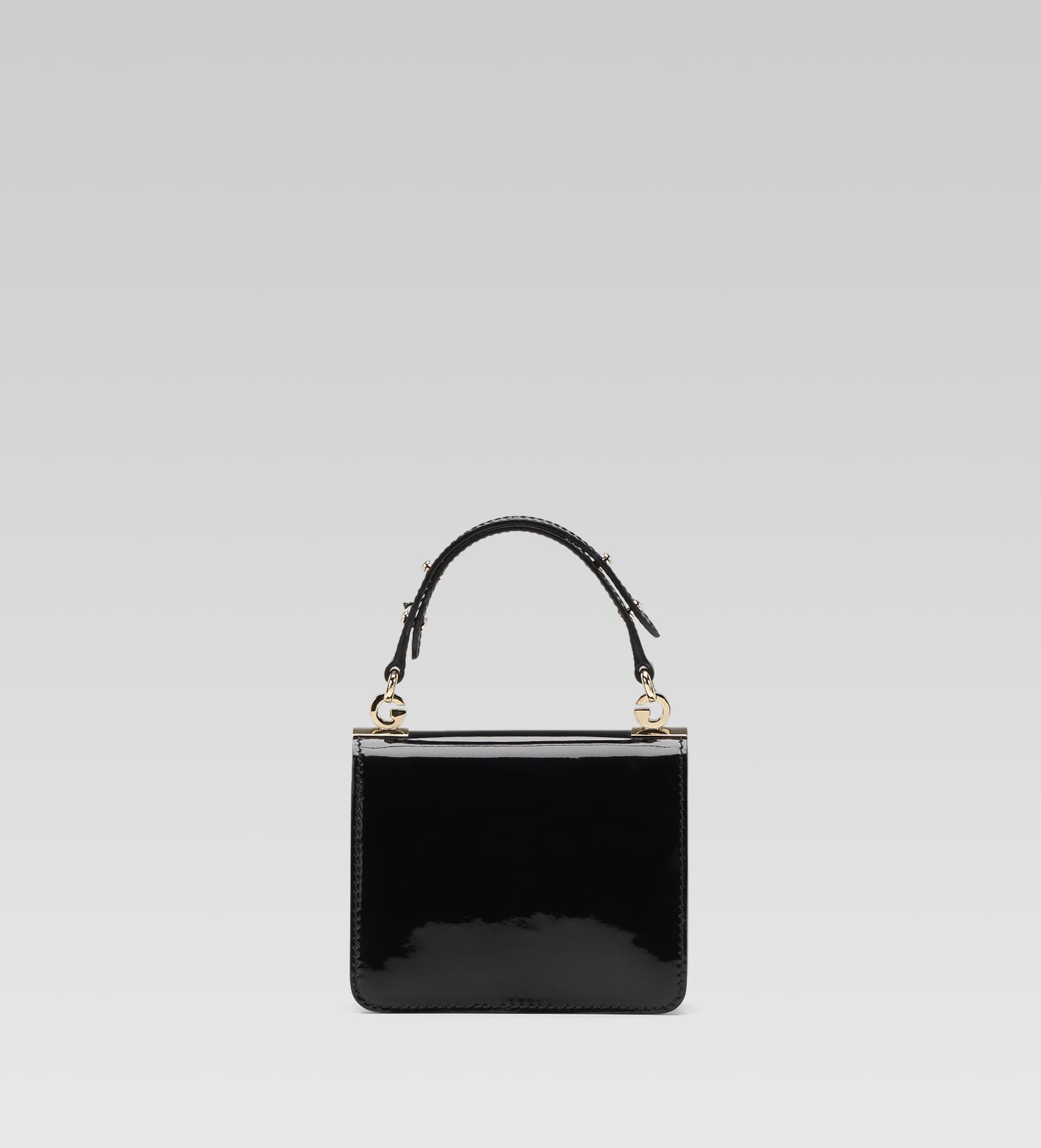 Gucci Gucci Black Patent Leather Top Handle Bag - Lyst