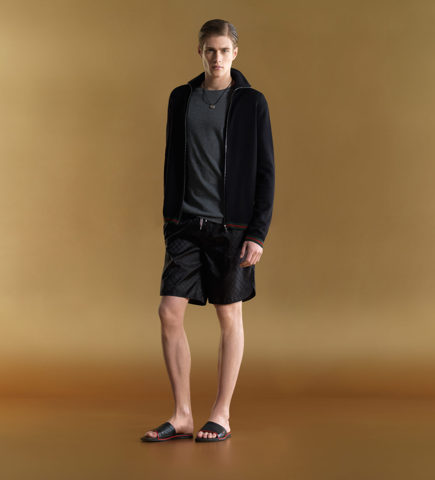 black gucci signature slides