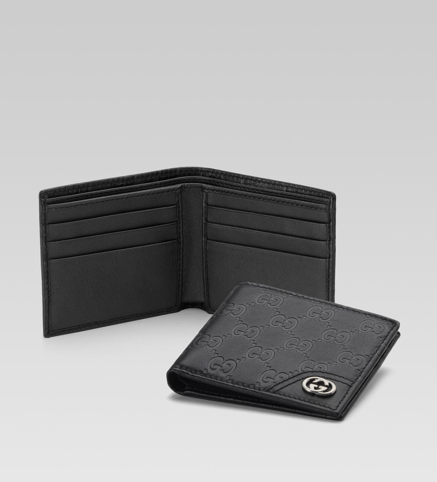 Gucci Interlocking G Bifold Wallet in Black for Men | Lyst