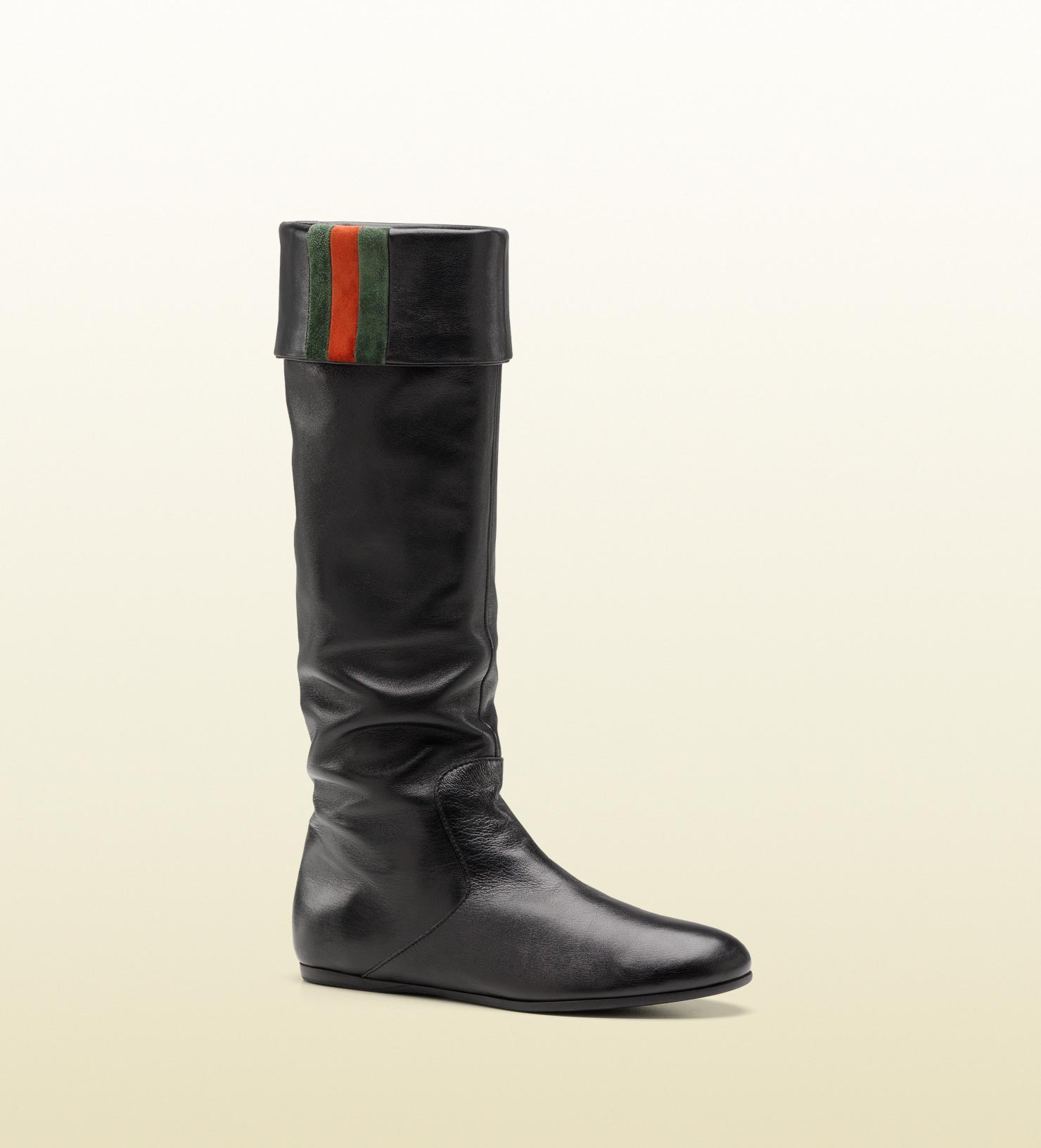 Gucci Sly Web Flat Boot with Signature 