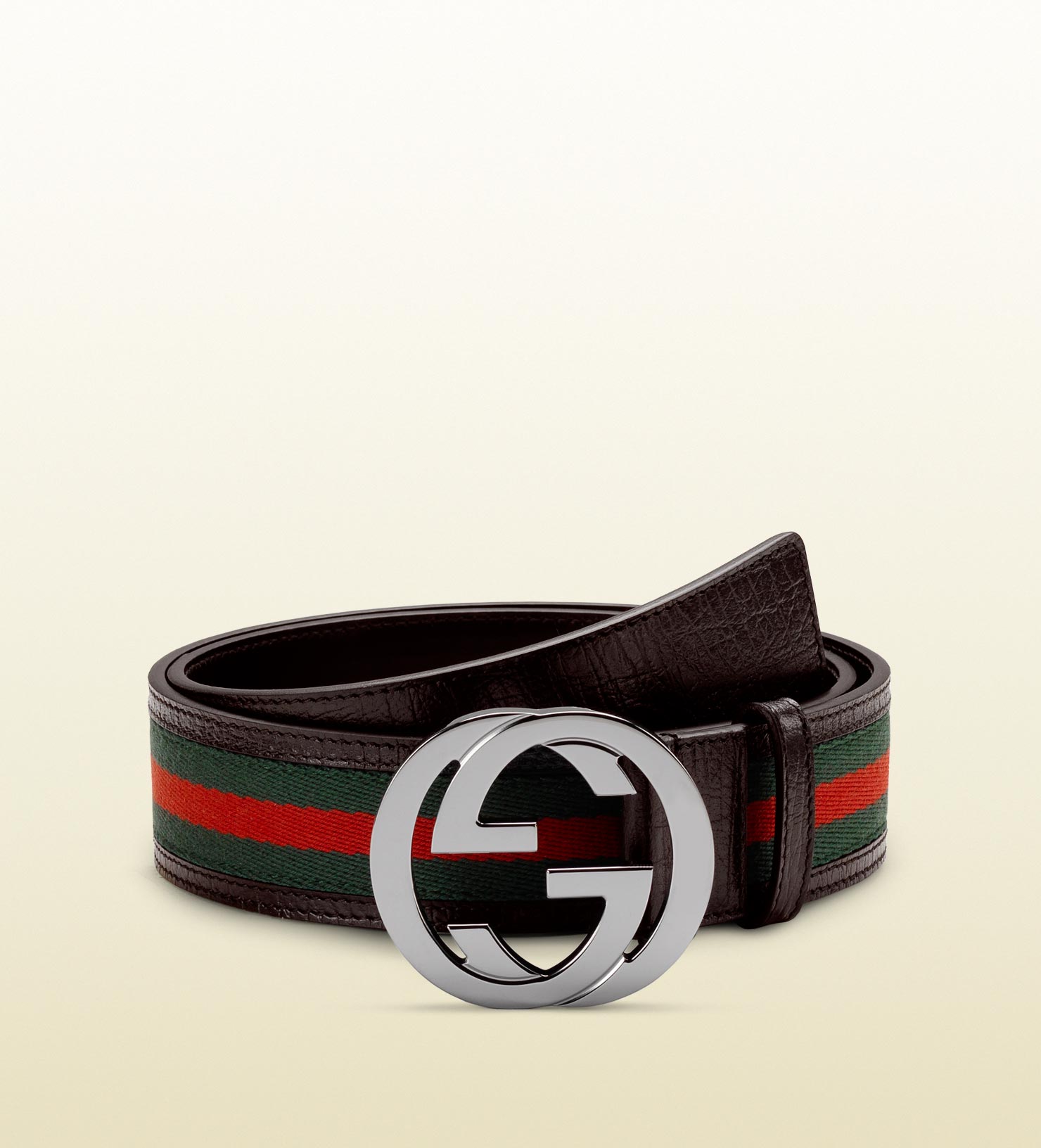 Gucci Signature Web Belt With Interlocking G Buckle in Green for Men - Lyst