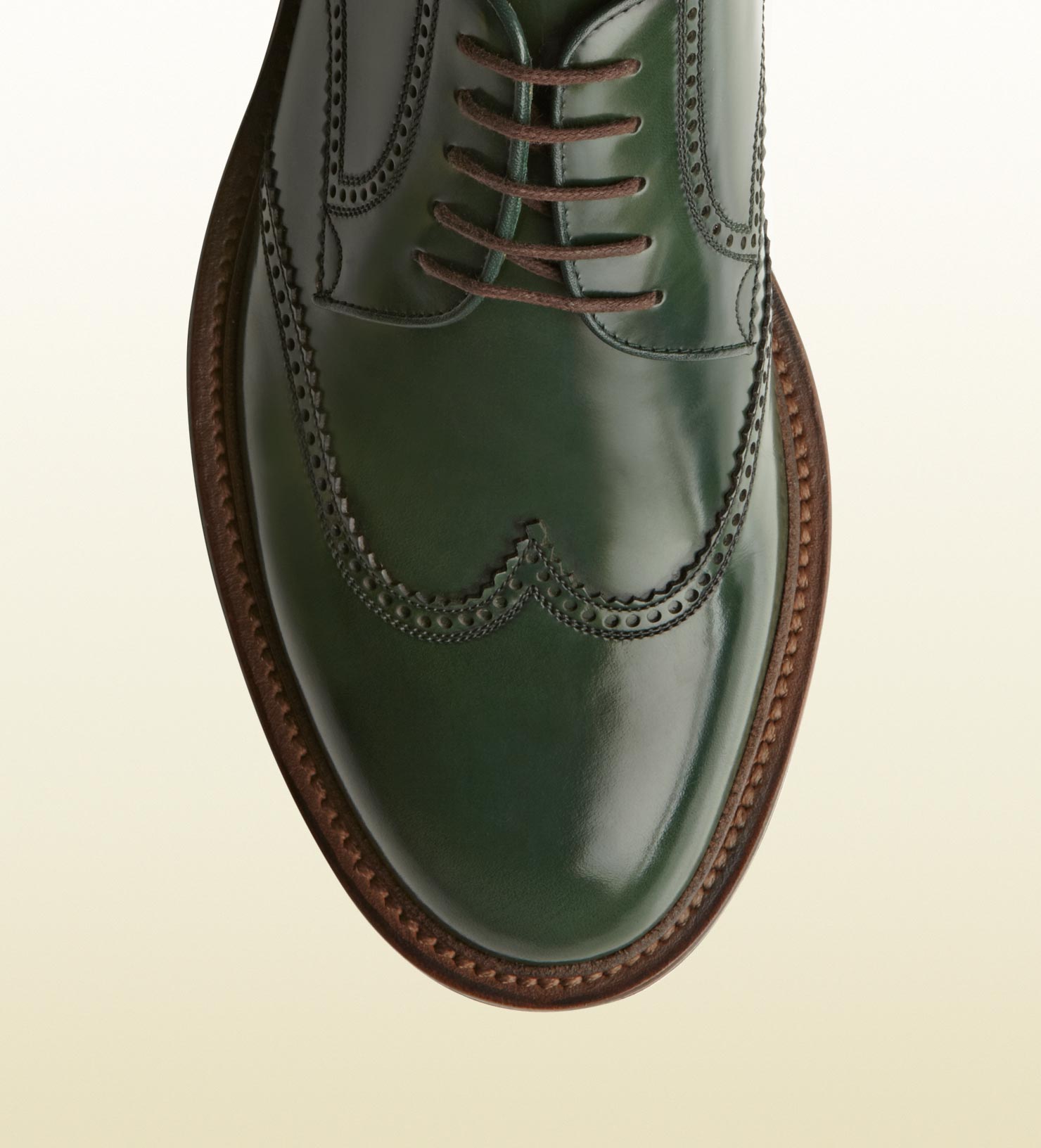 Gucci Laceup Brogue Shoe in Green for Men | Lyst