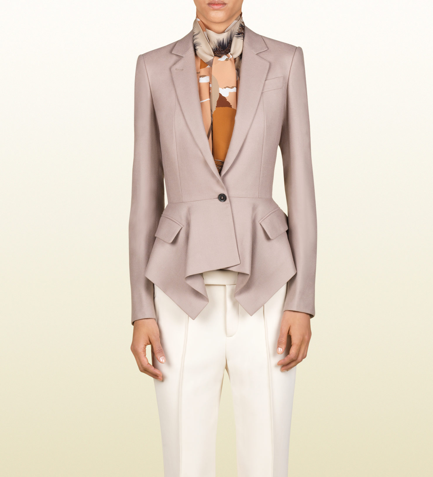 Gucci Ruffle Peplum Jacket in Purple - Lyst