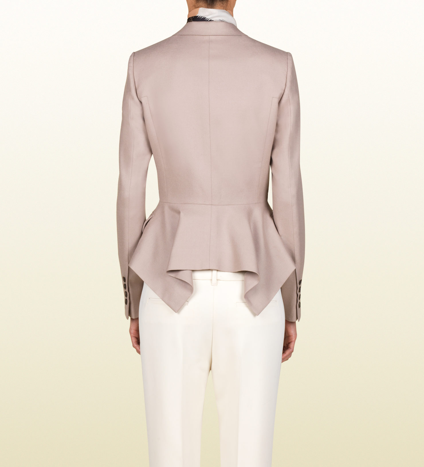 Gucci Ruffle Peplum Jacket in Purple - Lyst