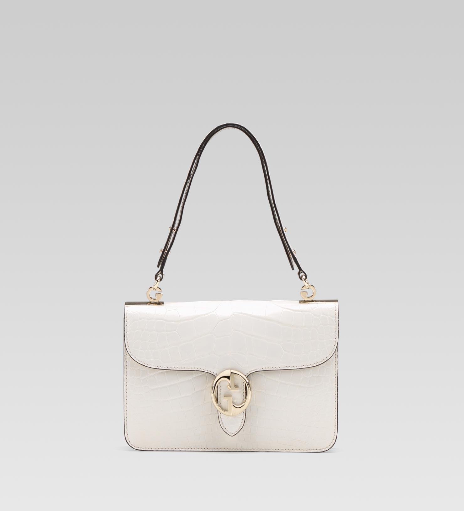 Lyst Gucci Off White Crocodile Top Handle Bag In Gallery