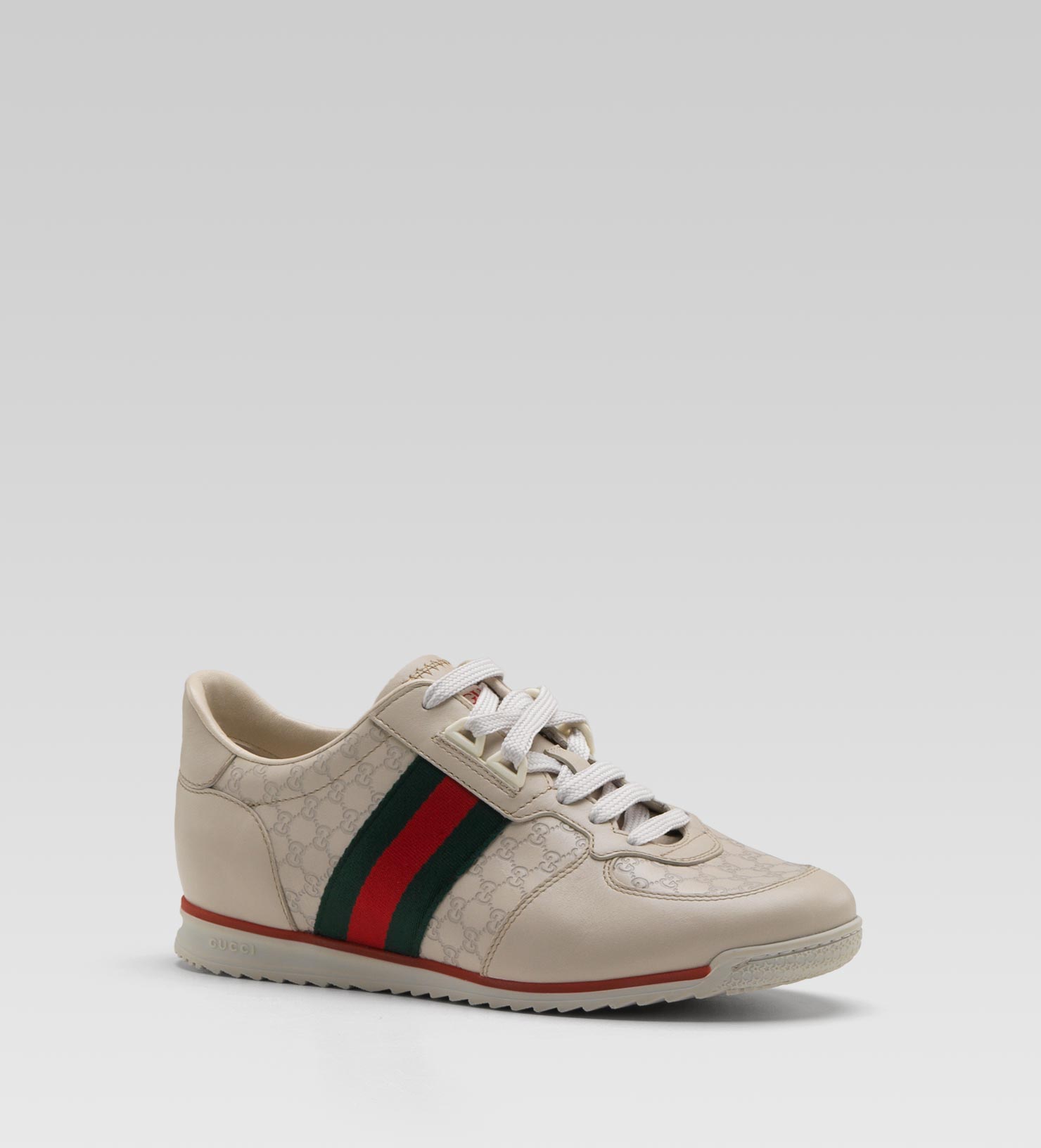 gucci sl73 leather trainers