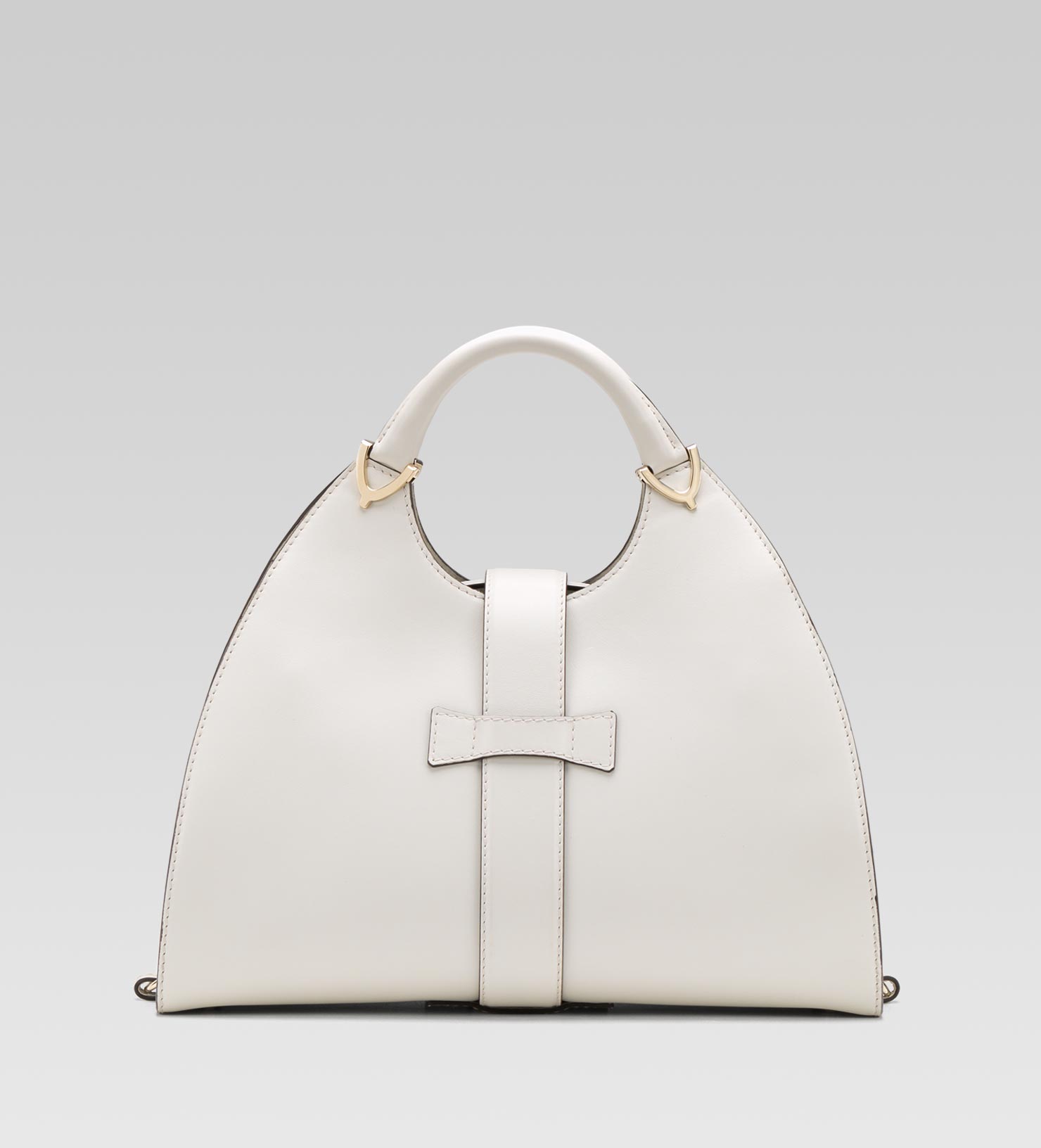 Gucci Stirrup Offwhite Leather Top Handle Bag Lyst