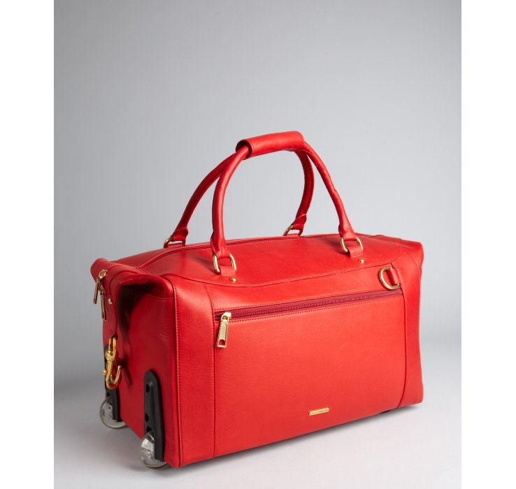 Lyst Rebecca Minkoff Blood Red Leather Encounter Roll Away Duffel