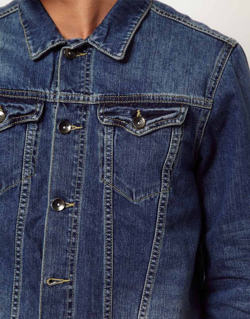 River Island Denim Jacket in Rebel Mid Wash in Blue for Men Lyst