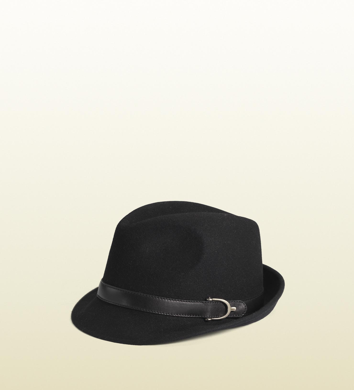 Gucci Fedora with Leather and Spur Detail in Black for Men Lyst