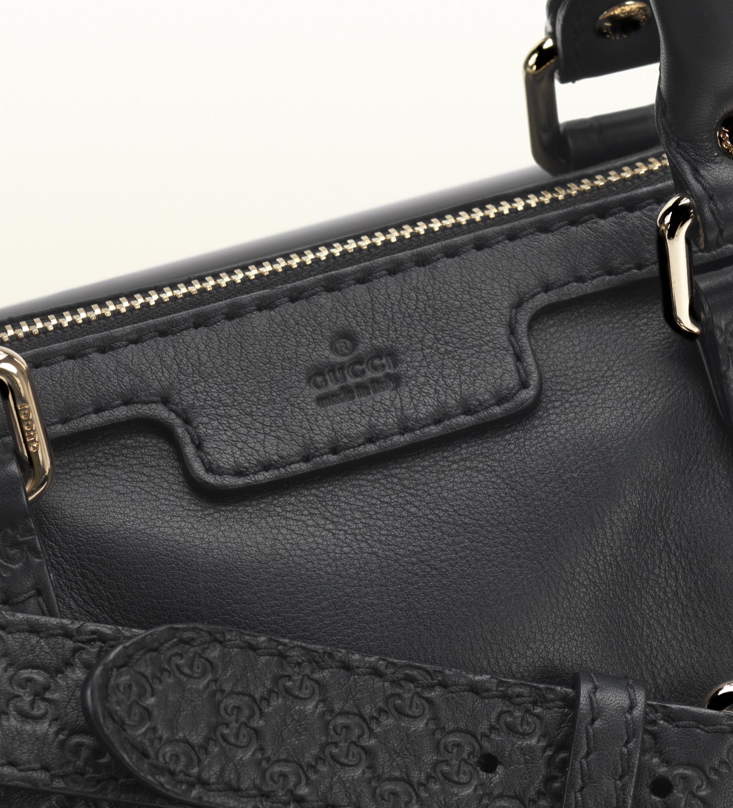 gucci vintage black leather bag