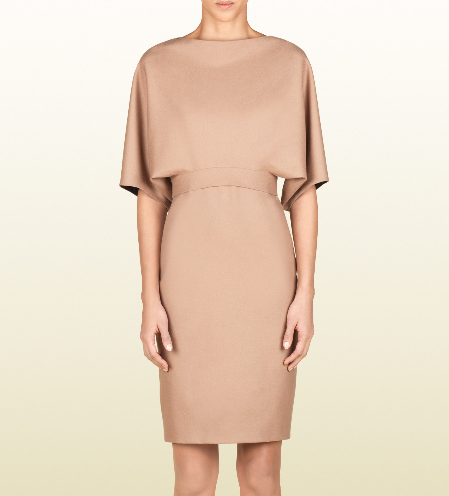 Gucci Cape Dress in Camel (Natural) - Lyst