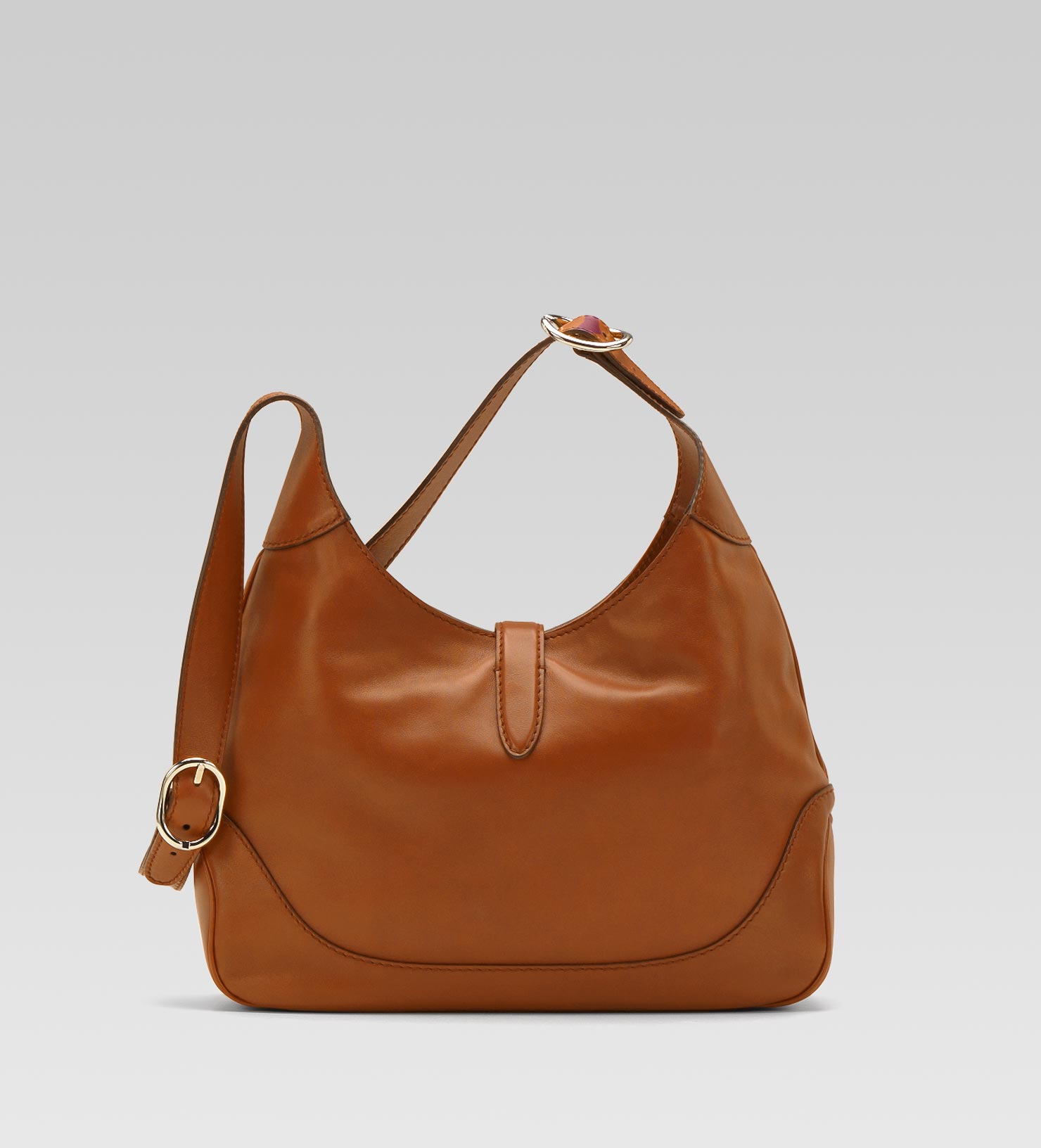 Gucci Jackie Cuir Color Leather Shoulder Bag in Beige | Lyst