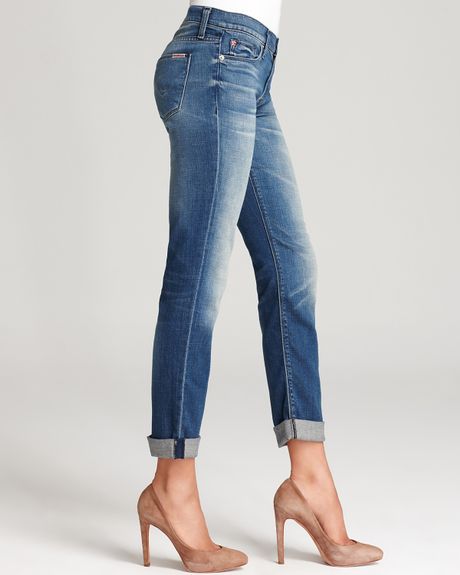 Ash Hudson Jeans Tilda Mid Rise Cuffed Straight Leg in Dover Wash in ...