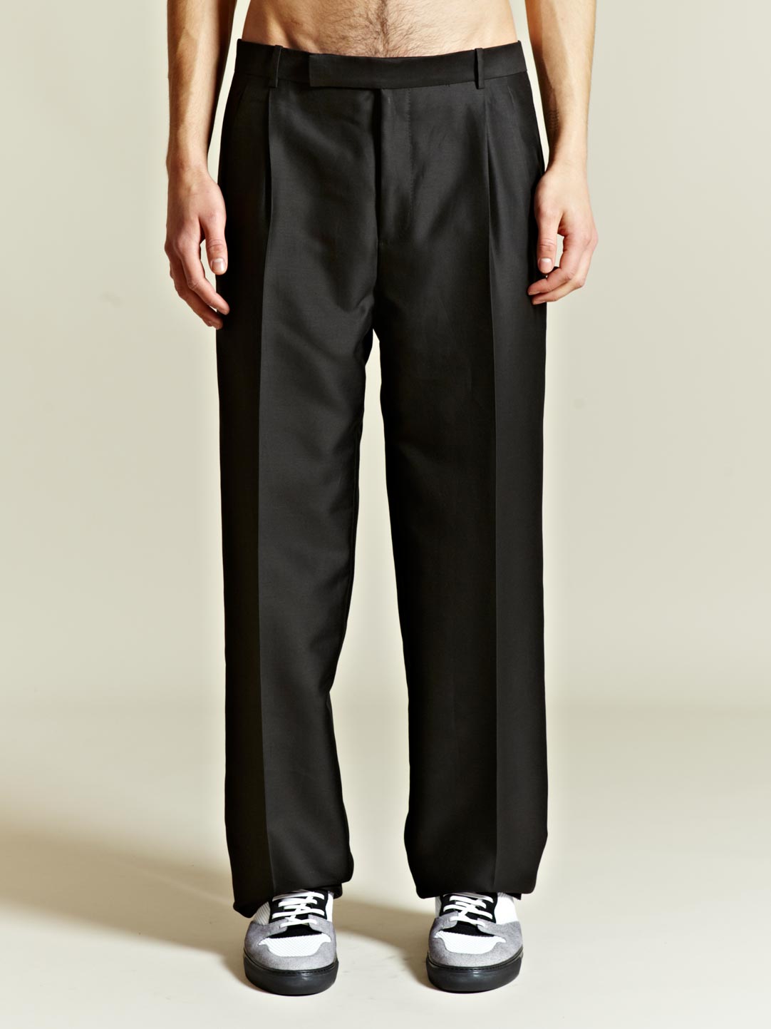 Balenciaga Balenciaga Mens Silkblend Pleated Trousers in Black for Men ...