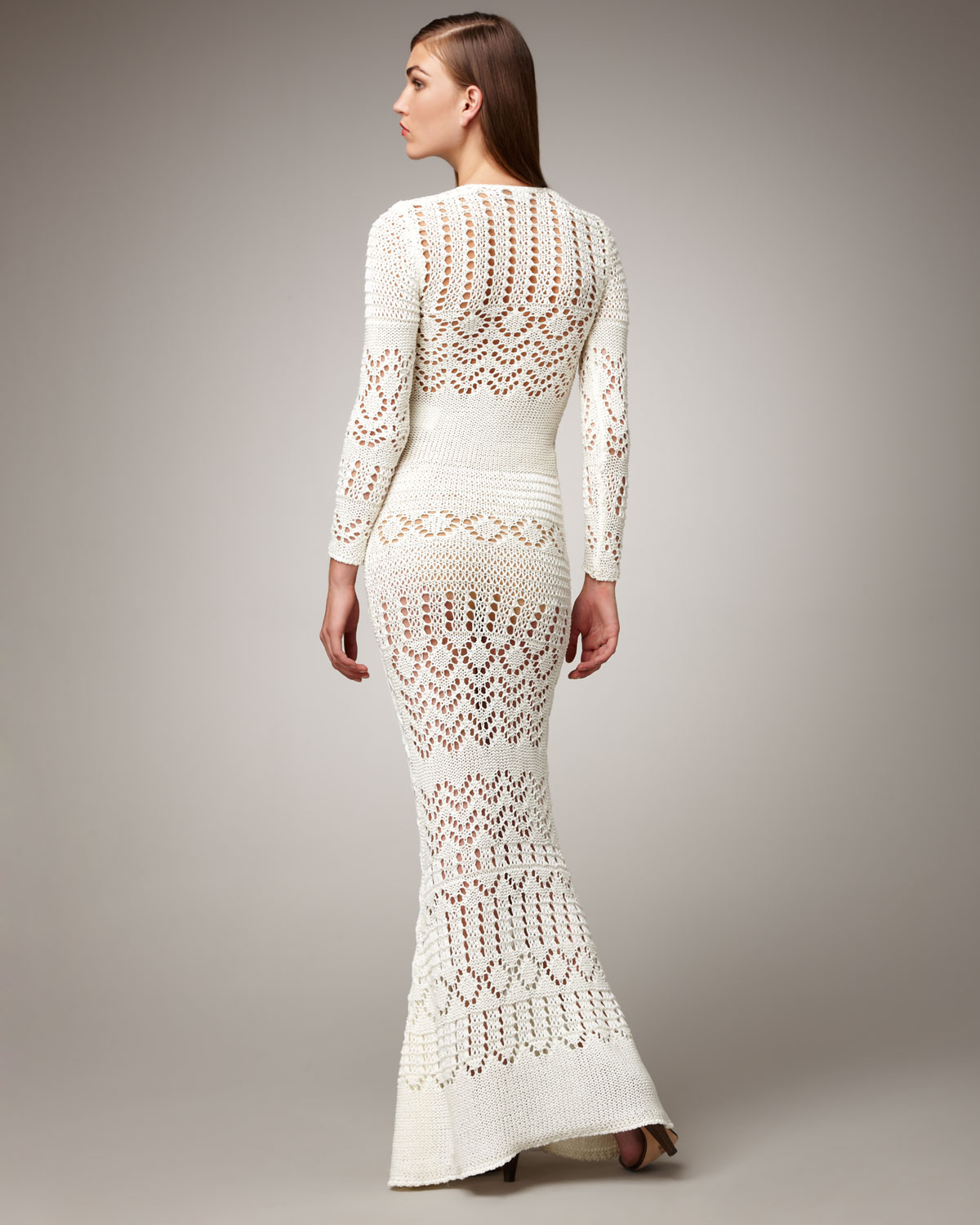 Lyst Emilio Pucci Crocheted Maxi Dress In White