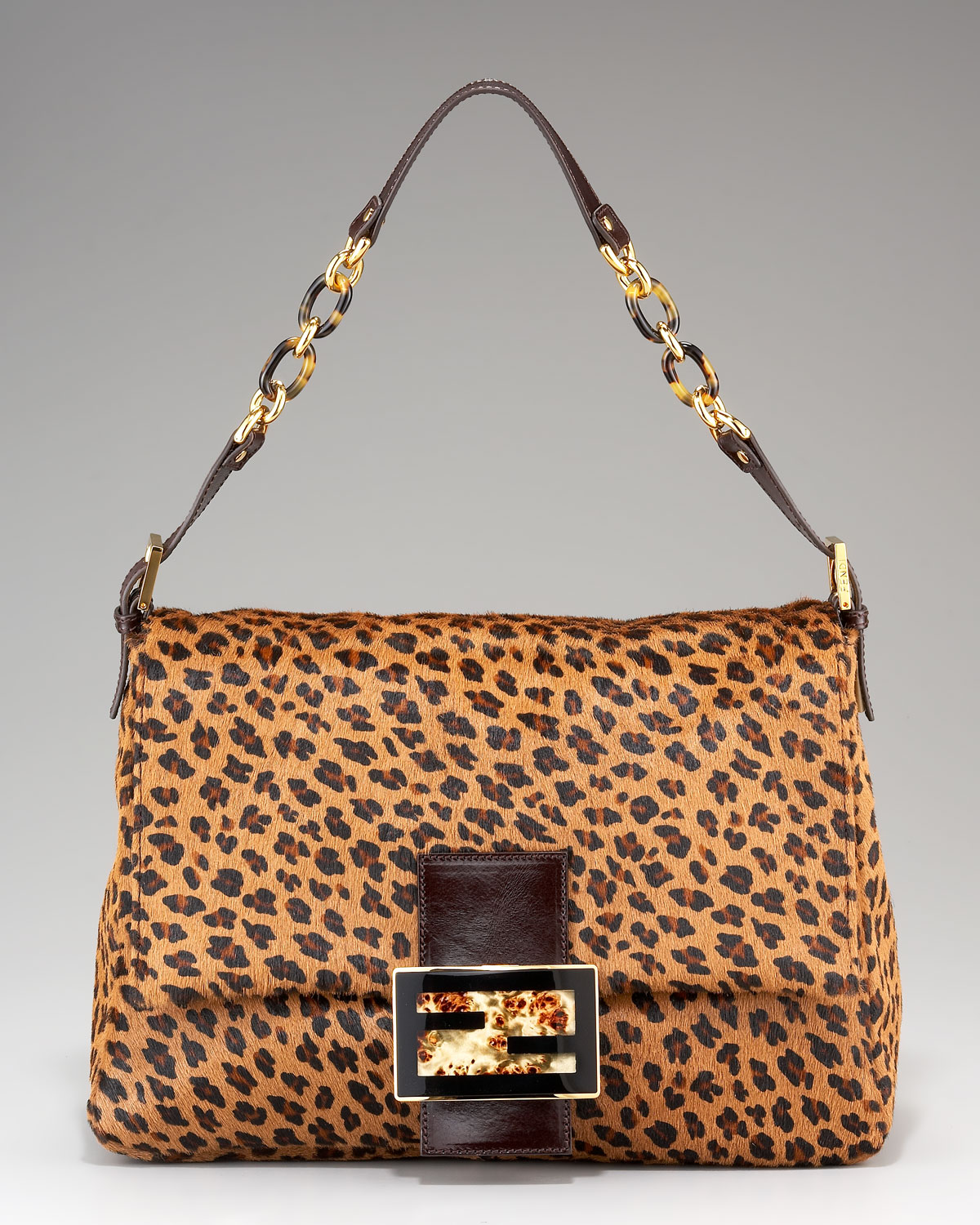 Lyst Fendi Forever Leopard Print Calf Hair Bag In Brown Gallery