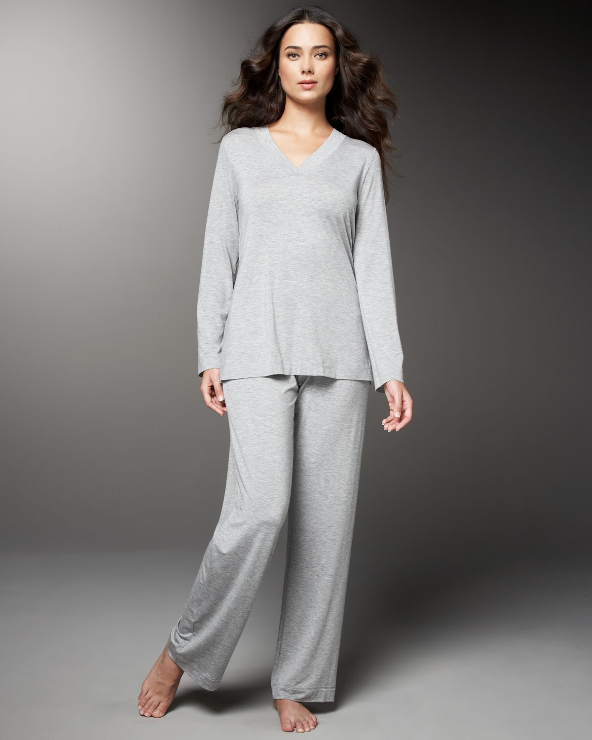 Hanro Synthetic Champagne Pajamas in Grey (Gray) - Lyst