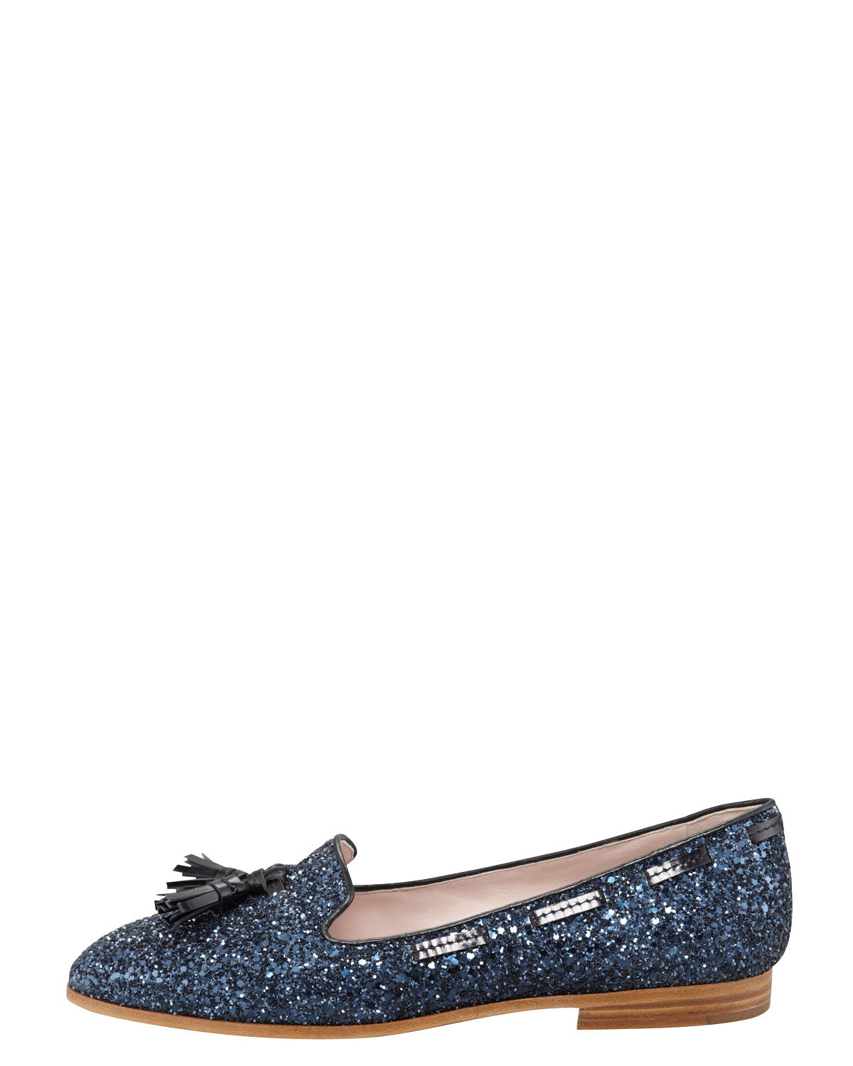 miu miu glitter loafers