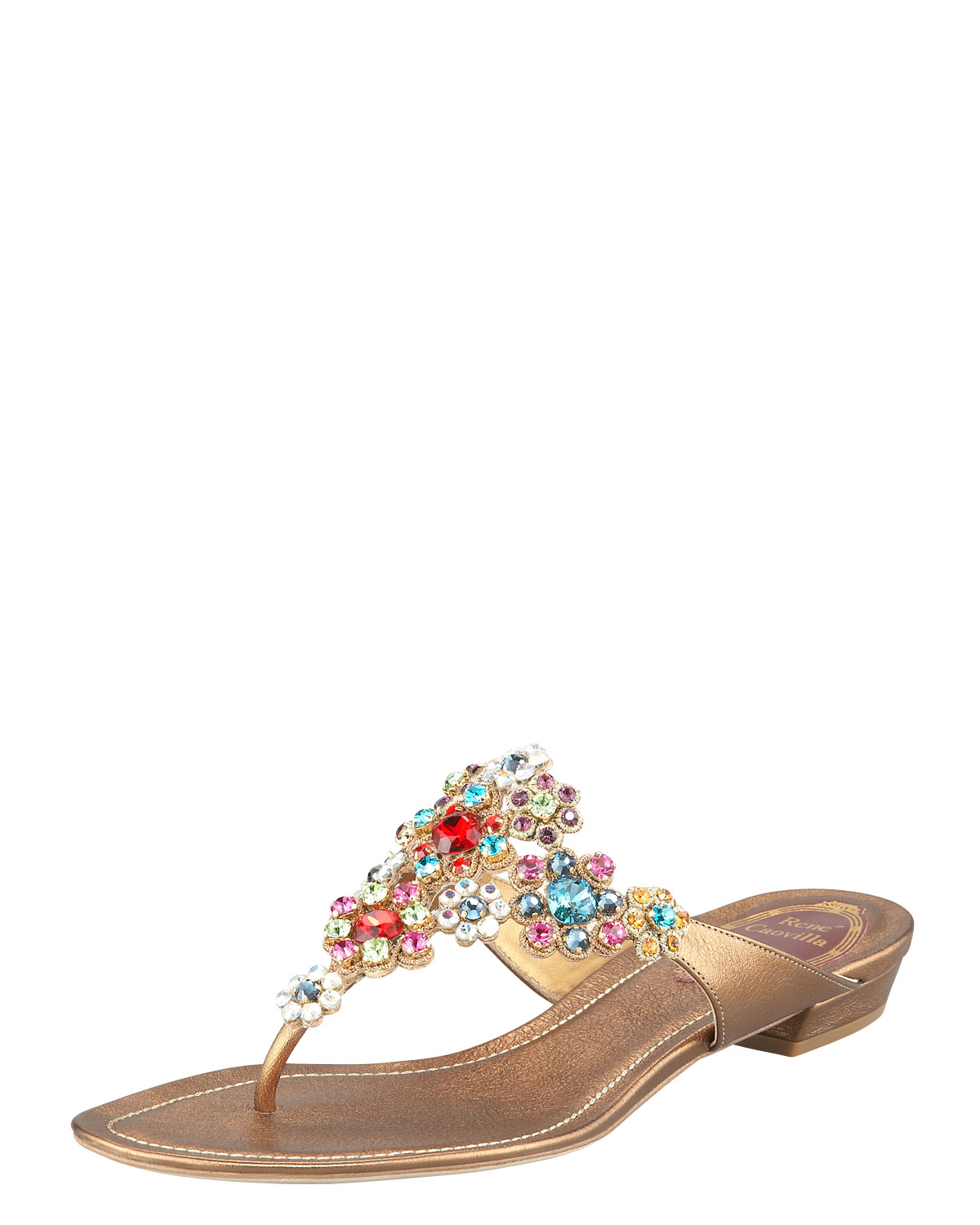 Lyst - Rene Caovilla Jeweled Flower Thong Sandal