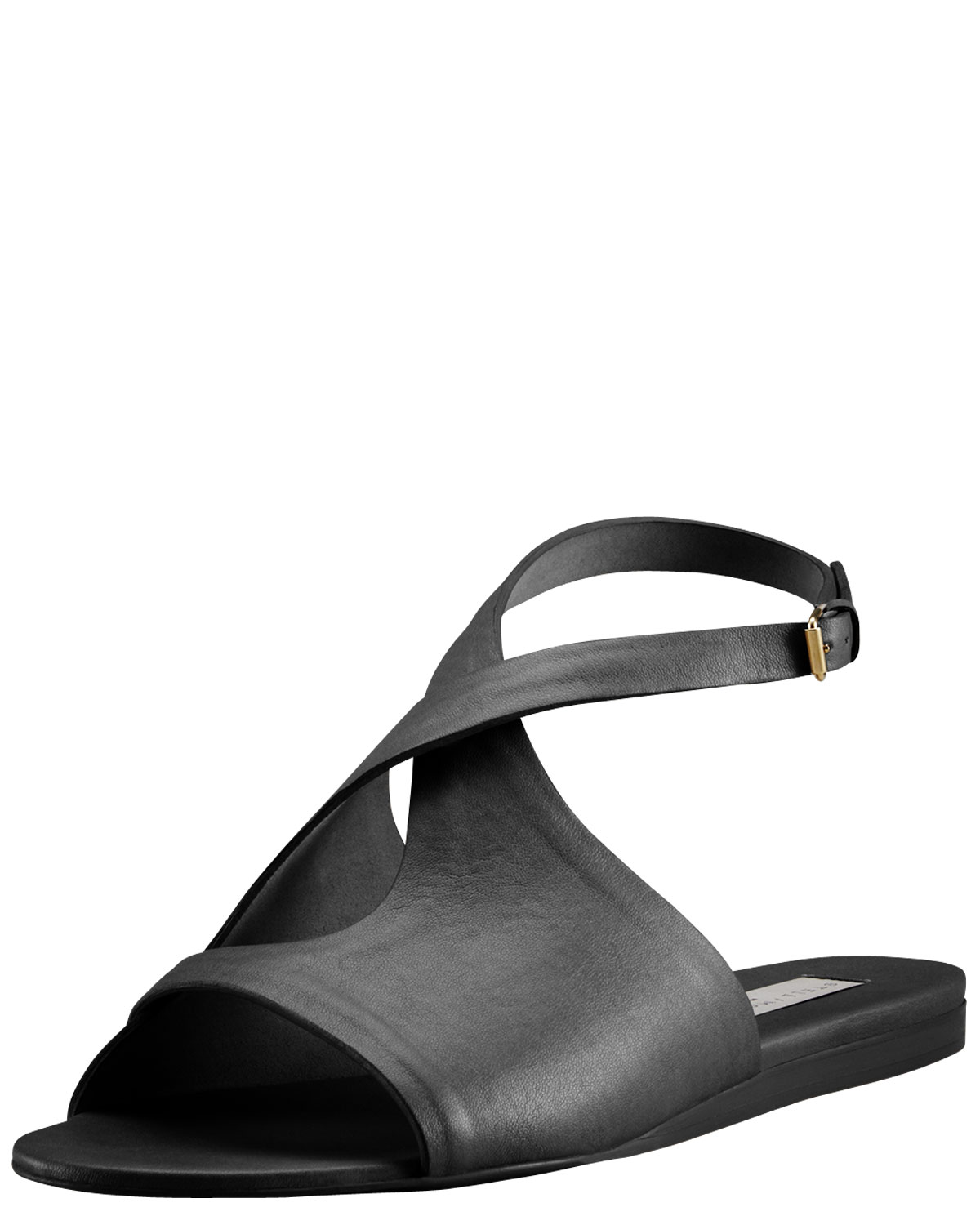 black ankle wrap flats