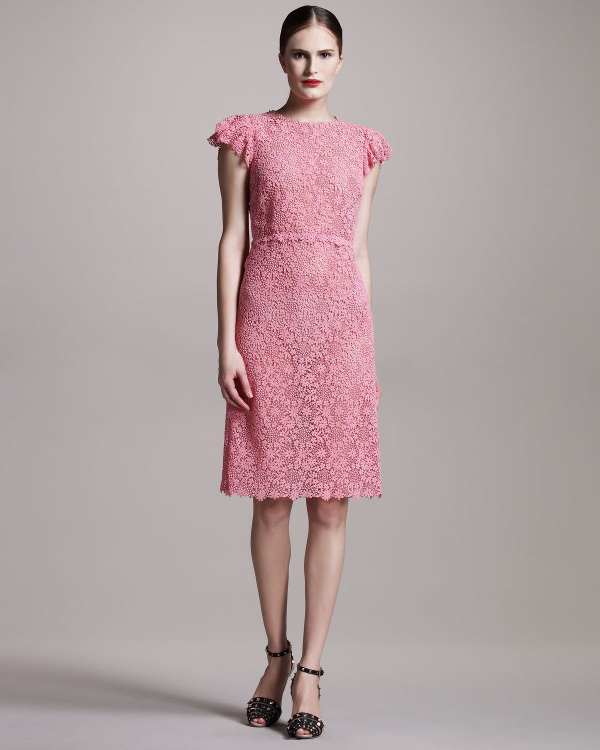 pink sheath dress with jacket