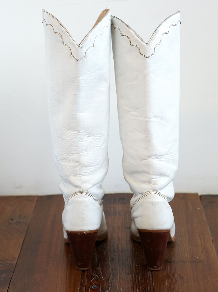 Lyst Free People Vintage White Leather Cowboy Boots in White