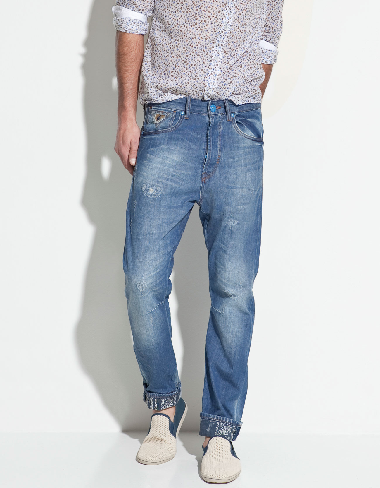 Zara Jeans with Handkerchief Design At The Hem in Blue for Men | Lyst