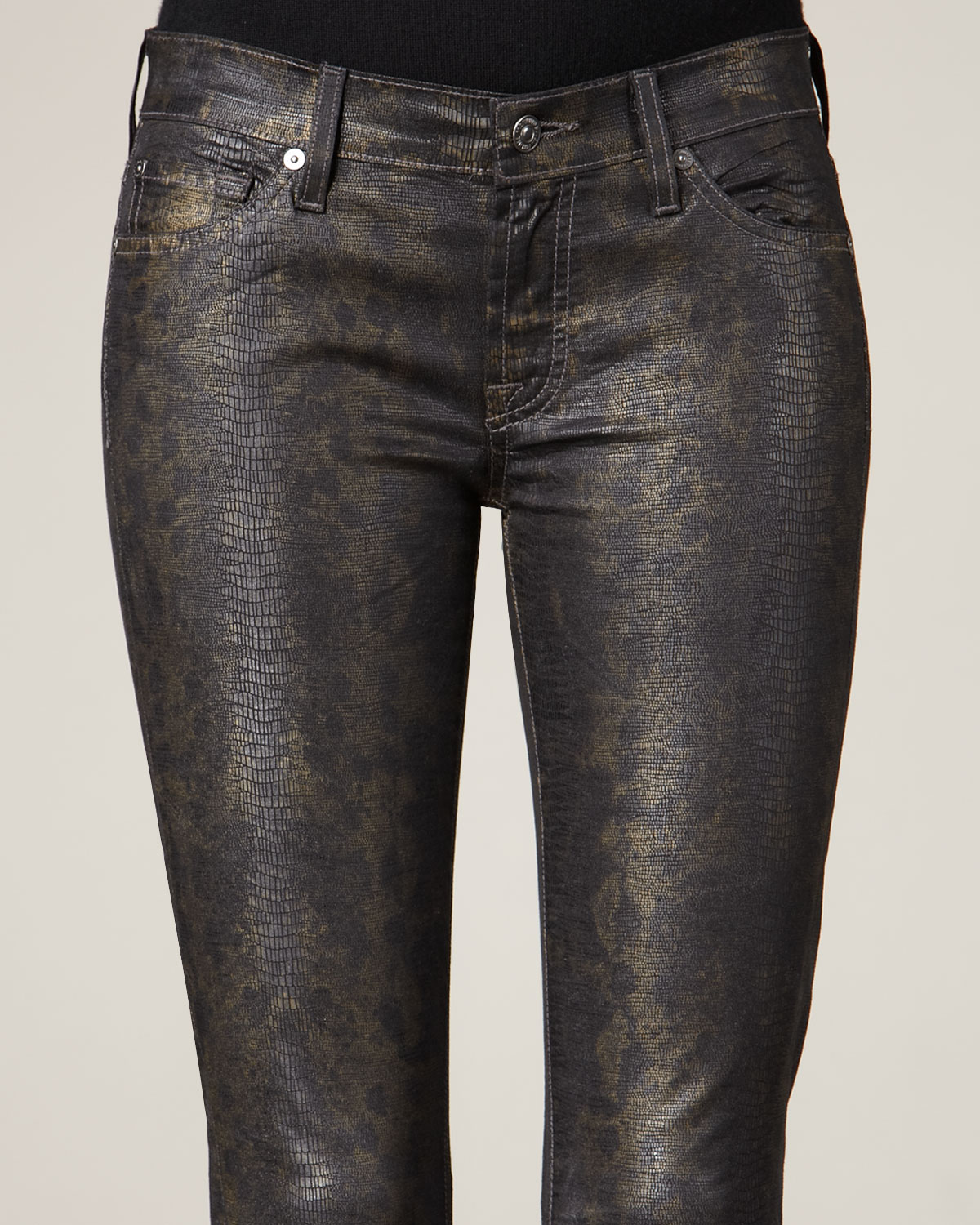 7 for all mankind snakeskin jeans