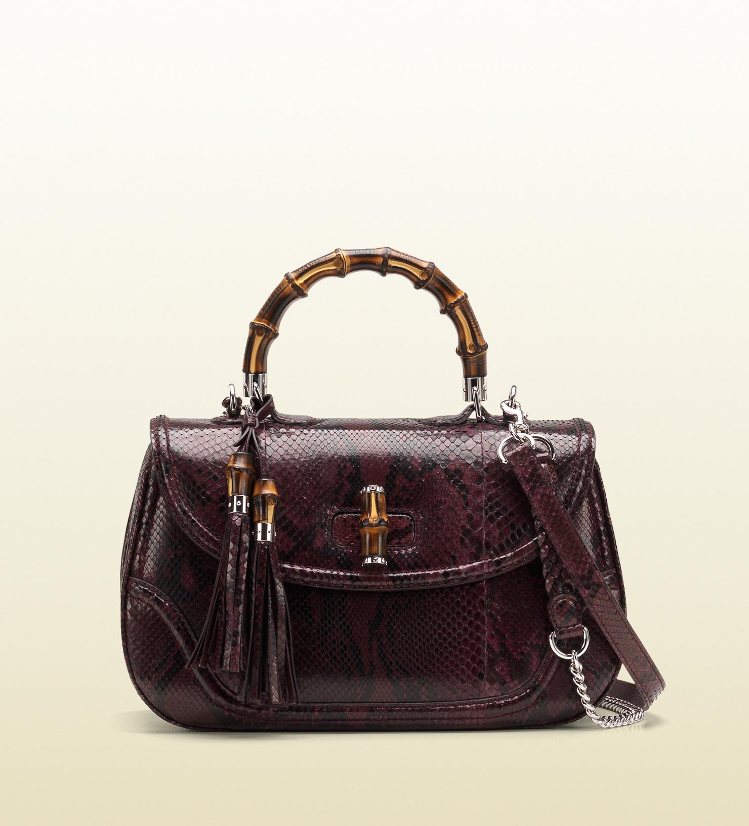 gucci python bamboo bag