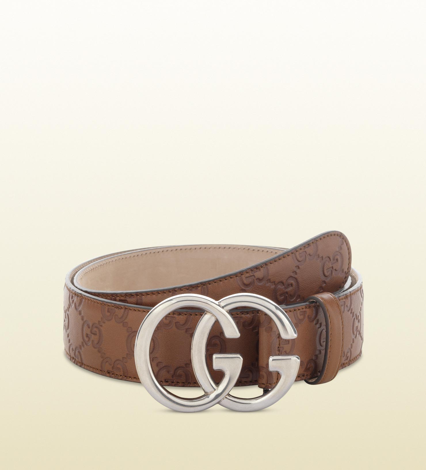 gucci double g belt brown