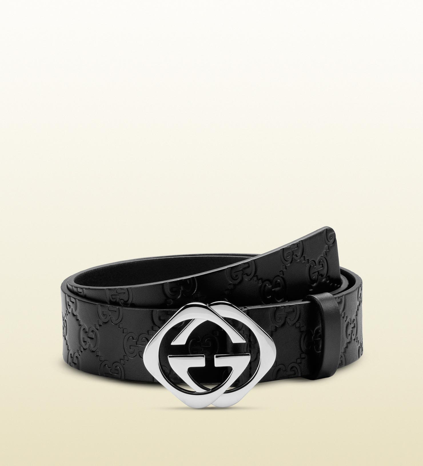 Gucci Ssima Leather Belt With Square G Buckle in Black | Lyst