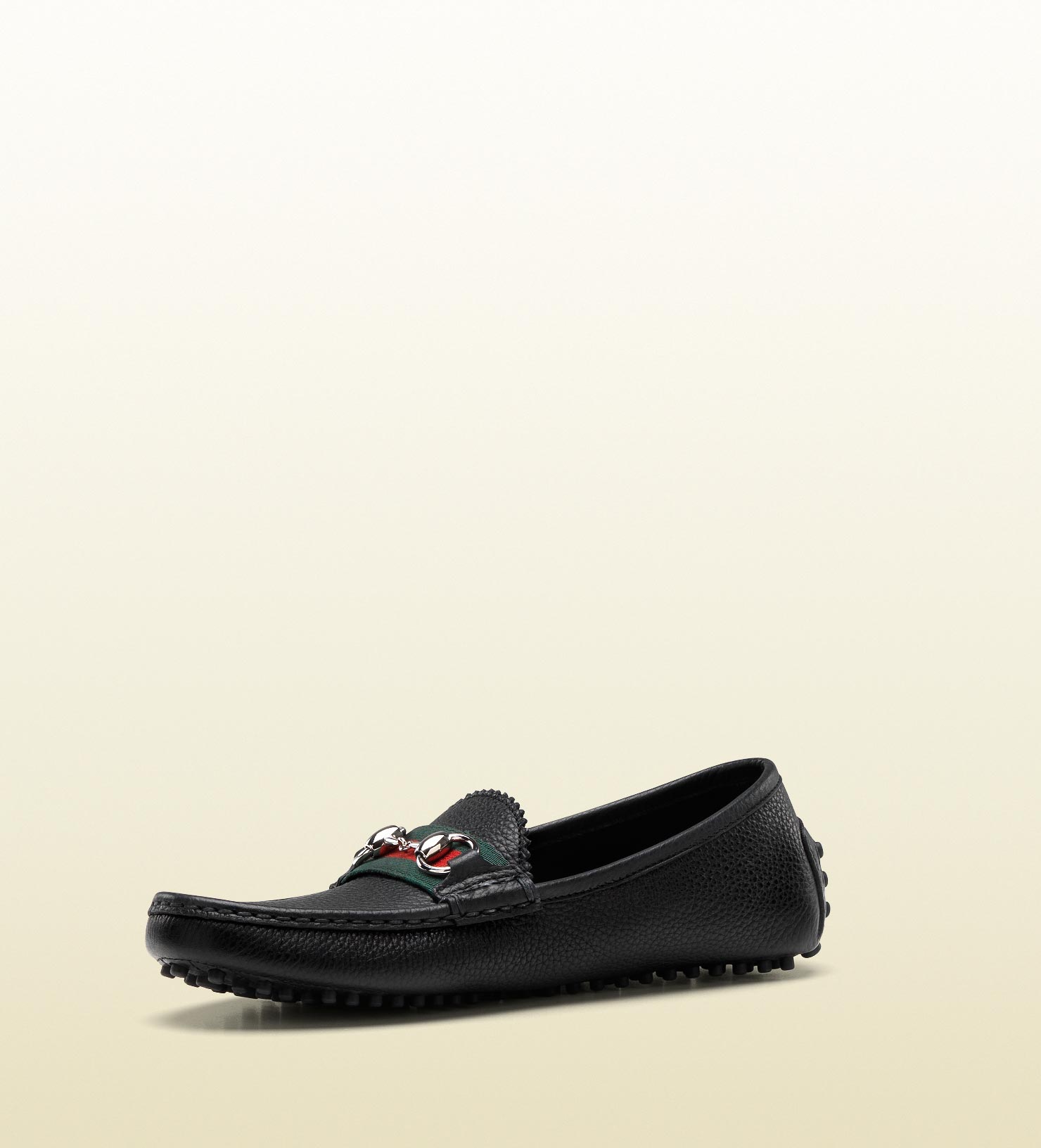 Gucci Womens Driver with Horsebit and Web Detail in Black | Lyst