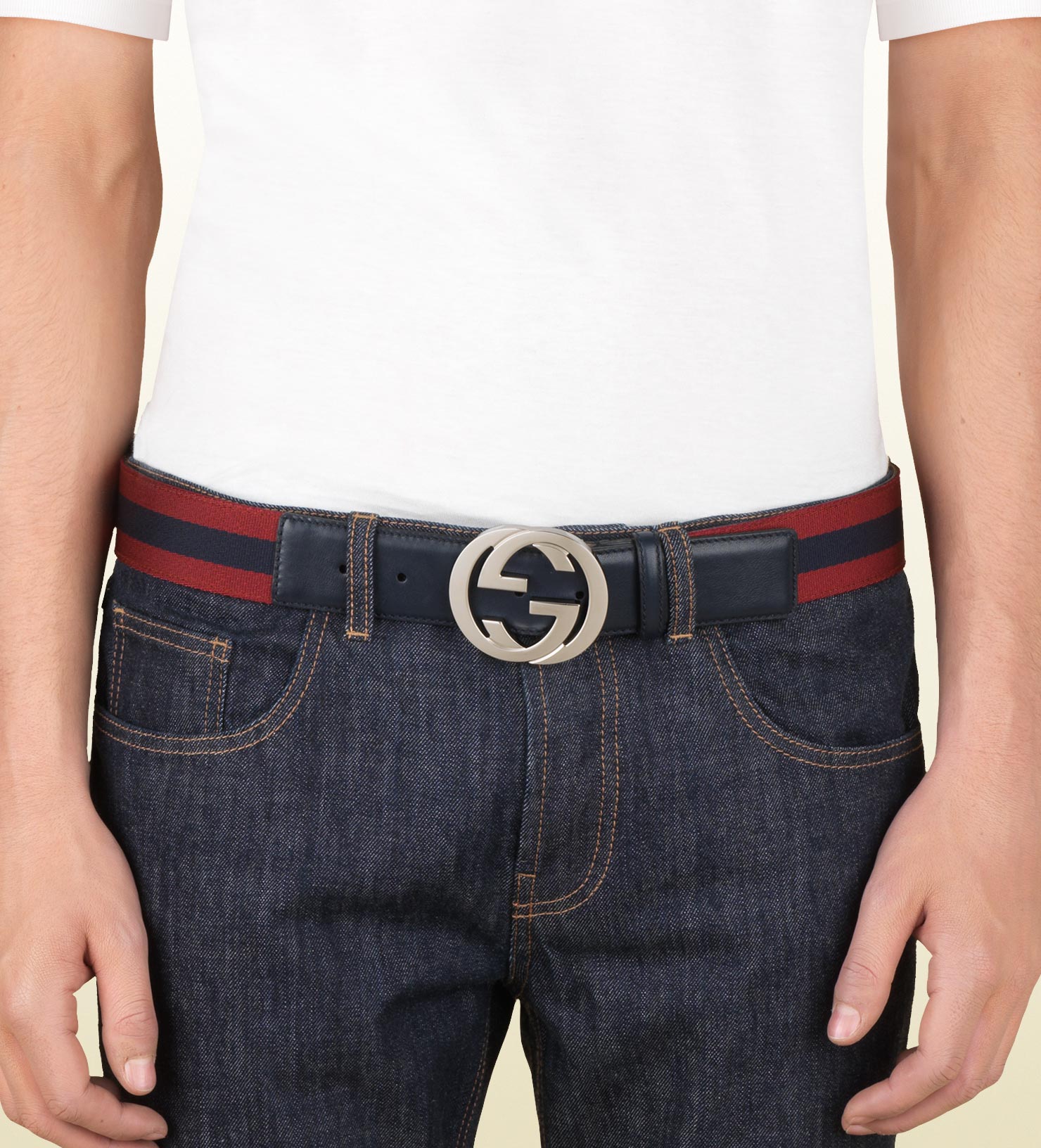 gucci web belt with g buckle