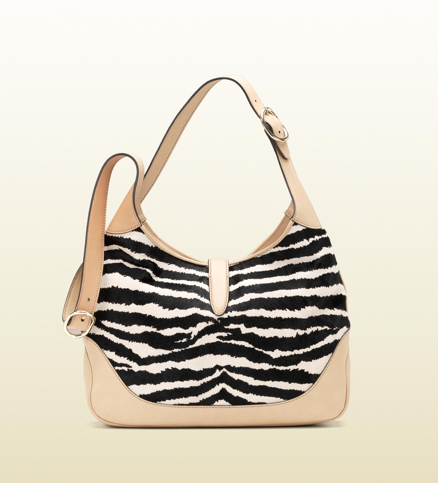 Gucci Jackie Zebra Print Leather Shoulder Bag | Lyst