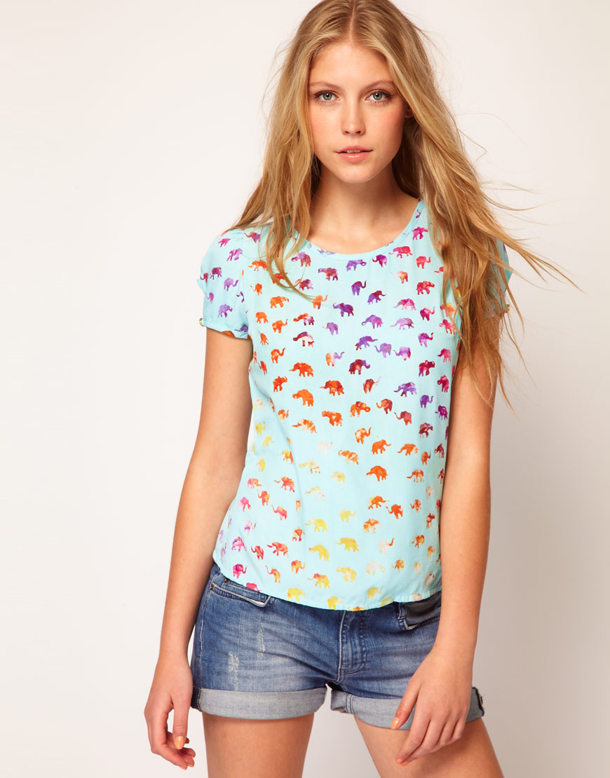 Lyst Sugarhill Sugarhill Boutique Blouse in Ellie Print in Green