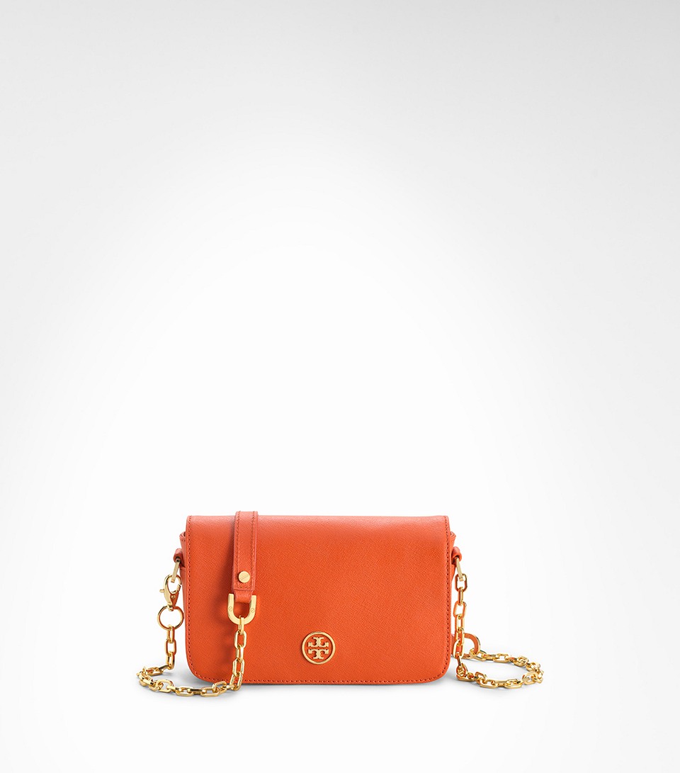 orange chain bag