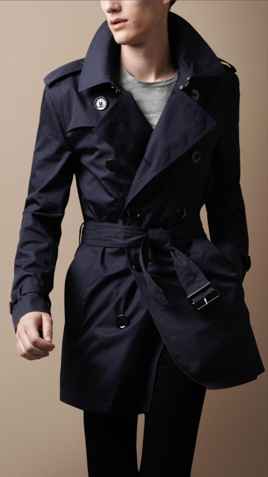Lyst - Burberry Brit Midlength Cotton Trench Coat in Blue for Men