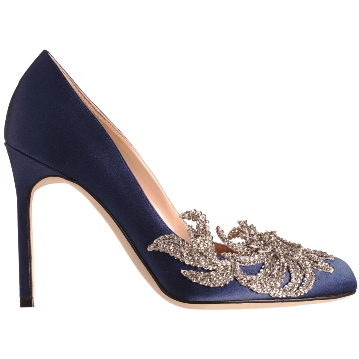 Manolo Blahnik Swan Embellished Satin Pump 4a070a