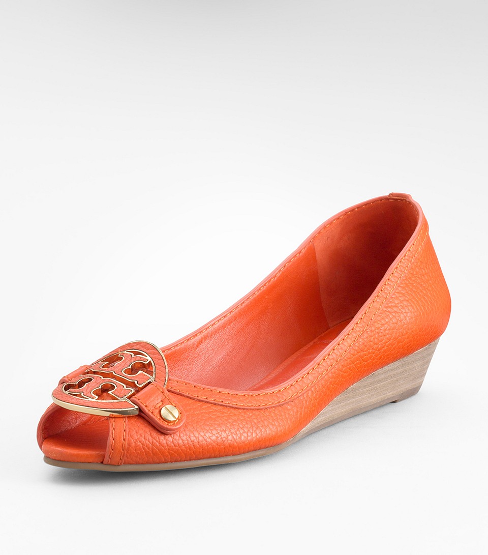 orange tory burch shoes