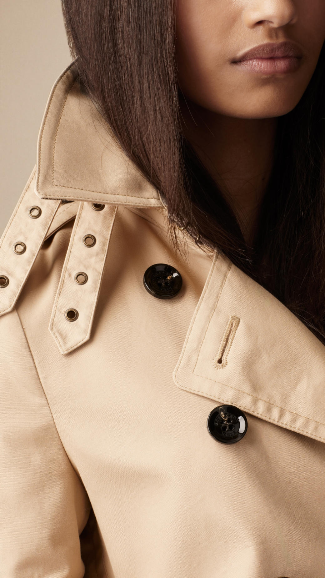 Burberry Brit Double Throat Latch Trench Coat in Natural | Lyst