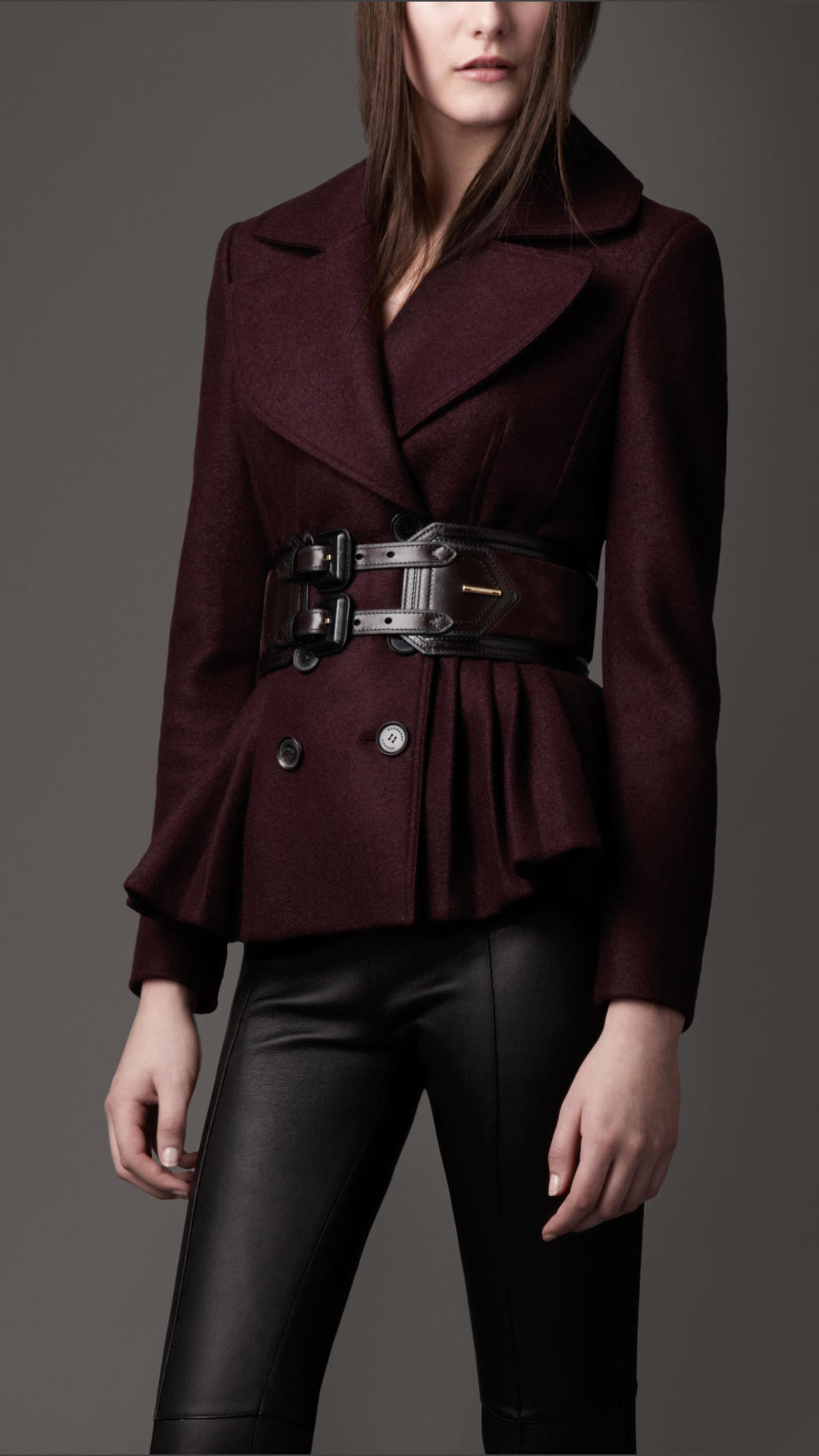 pleated peplum jacket