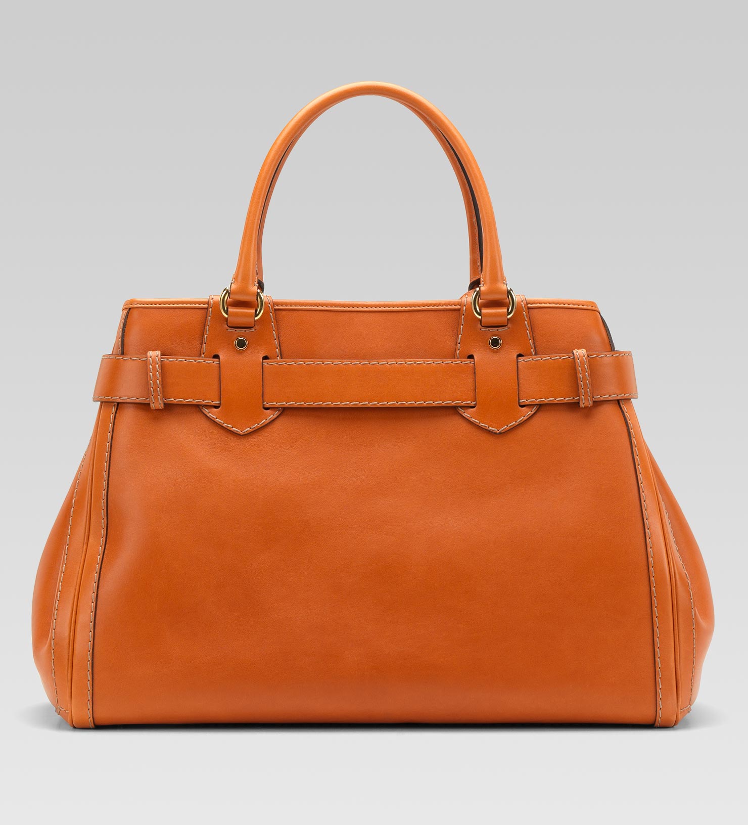 Leather tote Gucci Orange in Leather - 26455648