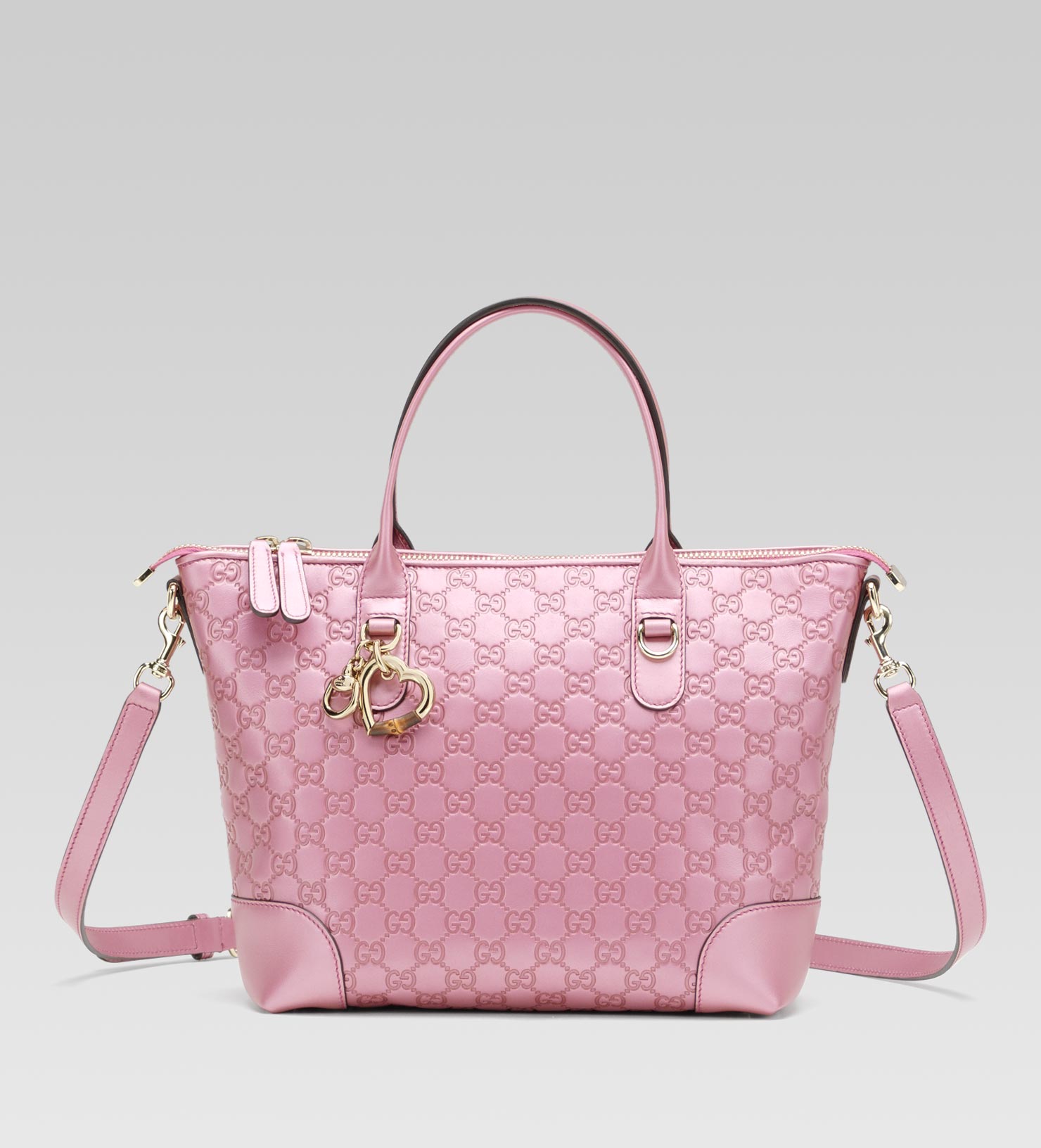 Gucci Heart Bit Charm Top Handle Bag in Rose (Pink) - Lyst