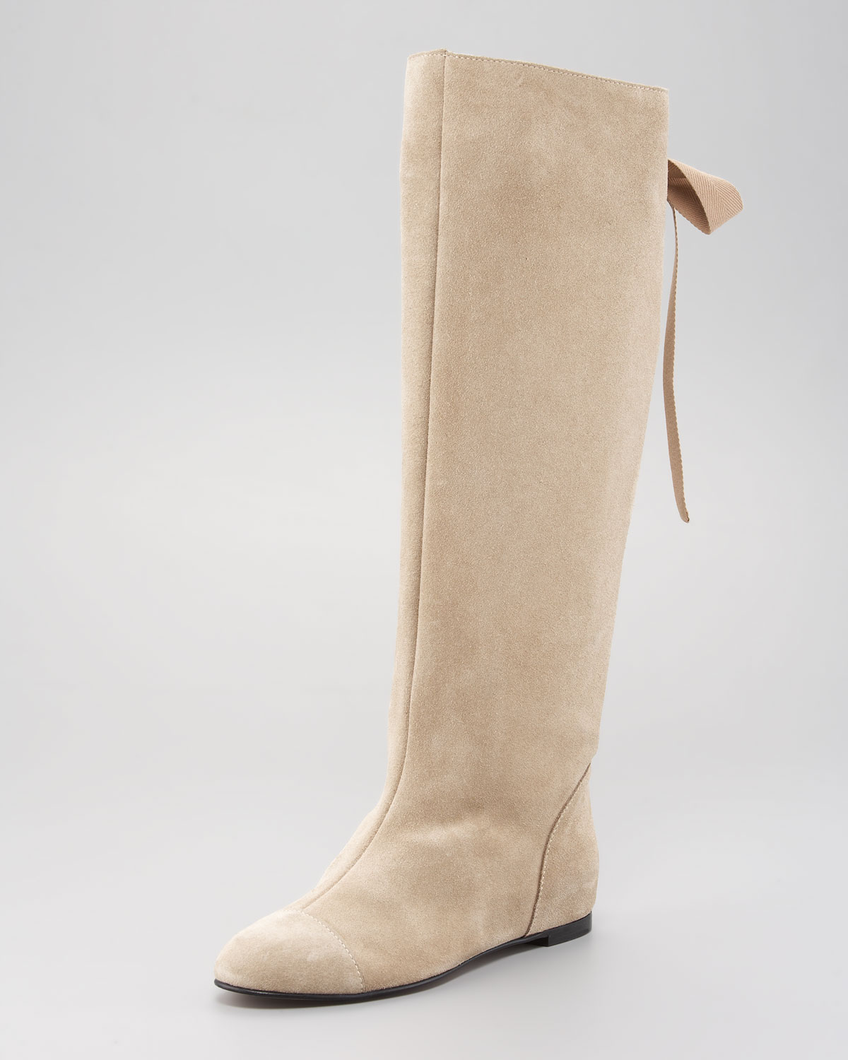 taupe flat boots