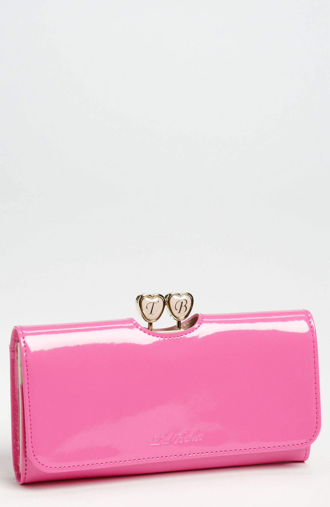 Ted Baker Enamel Heart Bobble Matinee Wallet in Pink (neon pink) | Lyst