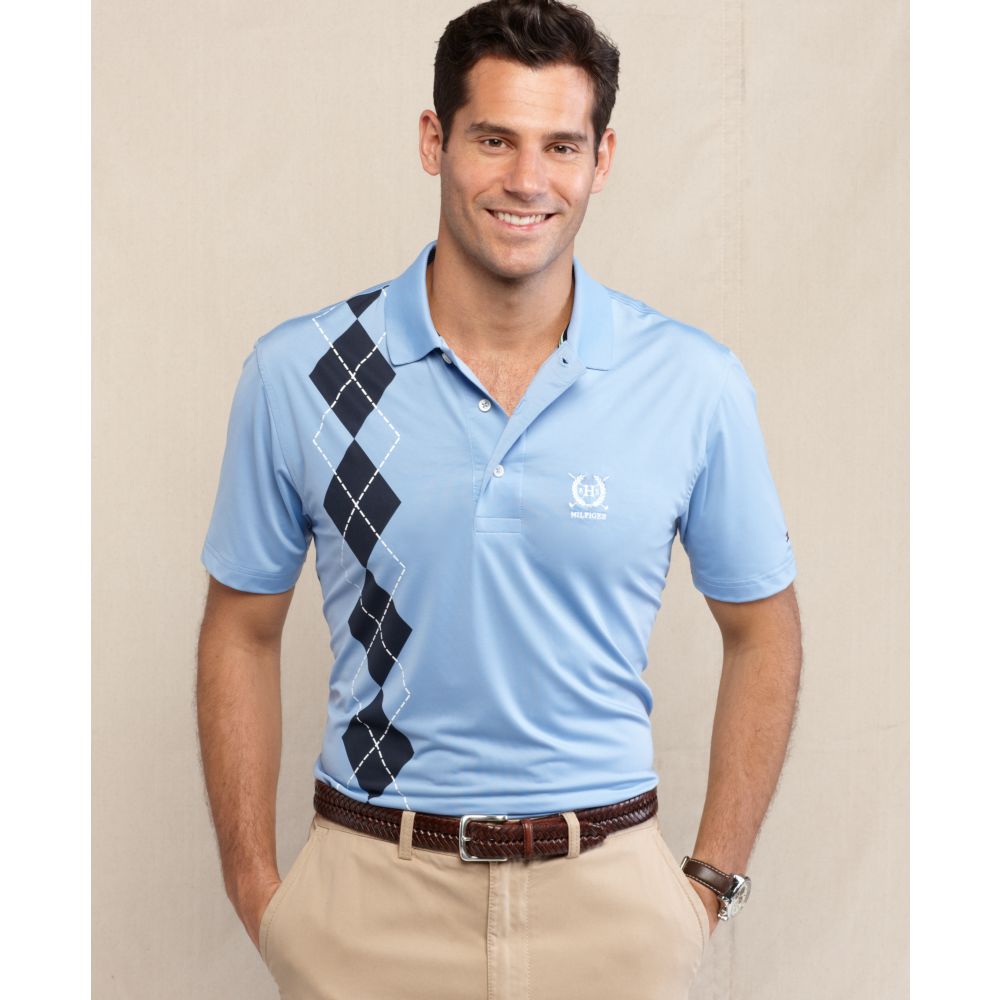 Tommy Moorland Golf Argyle Polo in Blue for Men | Lyst