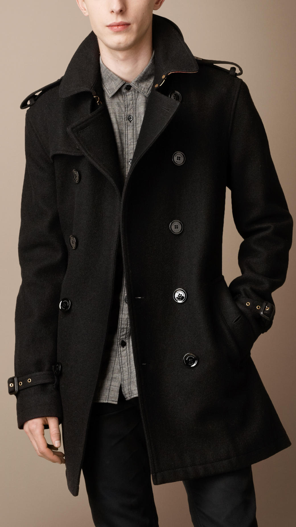 Brit Balmoral Wool Cashmere Trench Coat Burberry Brit Daylesmoore Wool Blen...