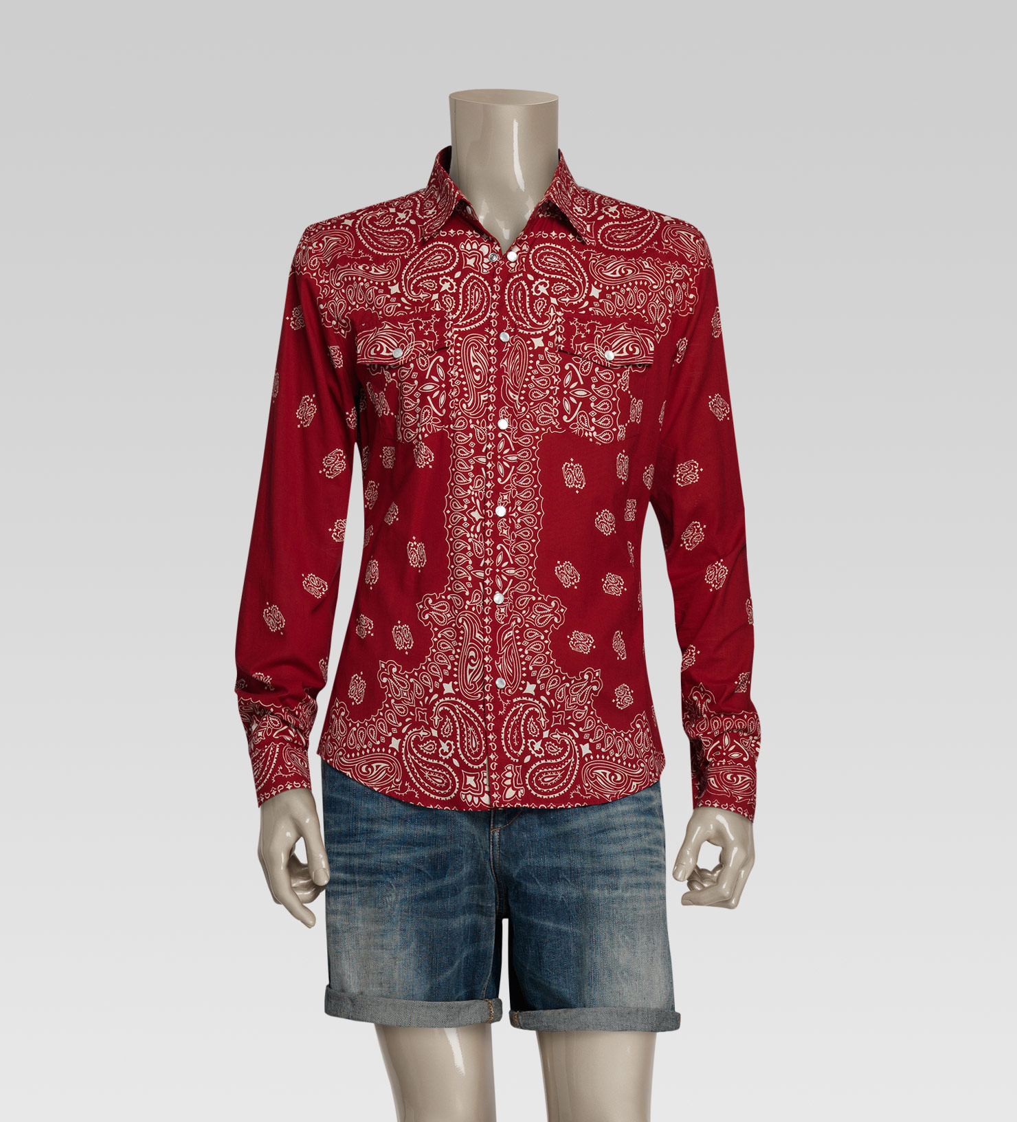 red gucci button up